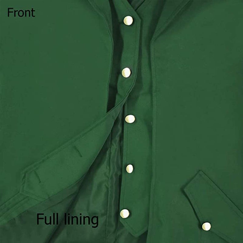 SIAEAMRG Renaissance Steampunk Tailcoat Halloween Costumes for Boys, Medieval Pirate Vampire Victorian Jacket Vintage Frock Coat Children Kids (Green, L) - Image 5